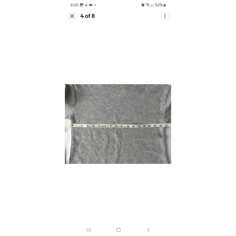 Justice Active Girls Size 10 Gray Long Sleeve Sweatshirt‎ Cropped Fleece Lined